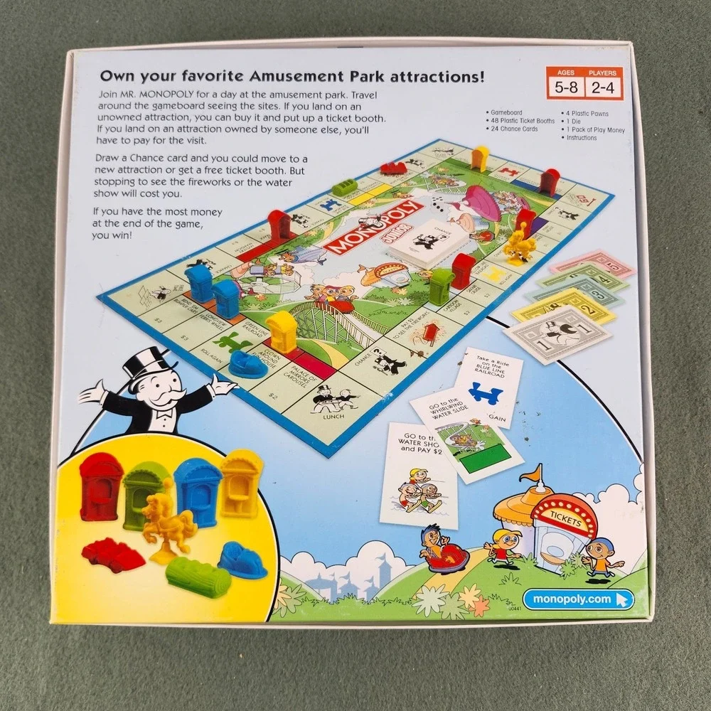 Monopoly Junior COMPLETE Parker Brothers 2005 Kids Childrens‎ Ticket Booth